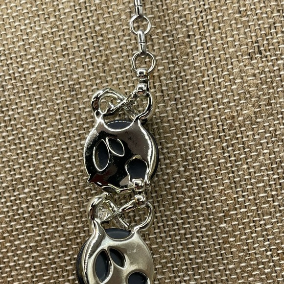 Vintage 1940’s signed CORO 16” choker necklace silver gray with clear gemstones - Picture 4 of 6